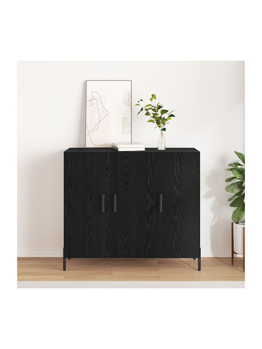 Sideboard Dresser Wooden Black Oak 90x34x80cm