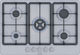 Bosch Serie 4 Erdgas-Kochfeld Autonom Edelstahl 75x52εκ. Silber