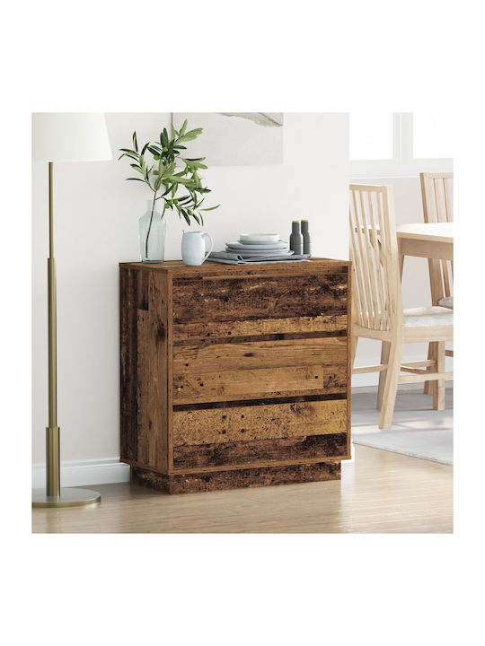 Chest of Drawers of Solid Wood Coffee 71x34.5x75cm