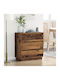Chest of Drawers of Solid Wood Coffee 71x34.5x75cm