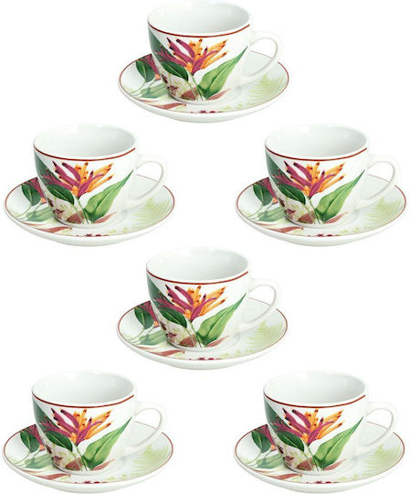 Tognana Set Tassen Kaffee aus Porzellan Mehrfarbig 6Stück