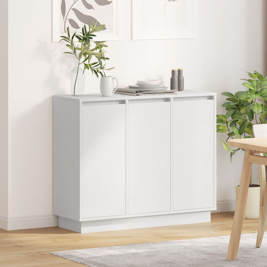 Μπουφές Ξύλινος με Συρτάρια Λευκό 90x32x75cm
