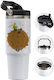 Koupakoupa Little Prince Planet Kids Water Bottle Stainless Steel with Straw Non Spill Brown 890ml