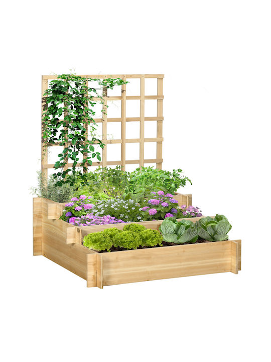 Outsunny Wooden Planter Box with Lattice Elm 95x95x110cm
