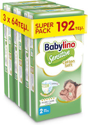 Babylino Sensitive Cotton Soft No. 2 για 3-6kg 192τμχ Babylino Sensitive Cotton Soft No. 2 για 3-6kg 192τμχ