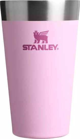 Stanley Adventure Stacking Glass Thermos Stainless Steel BPA Free 470ml Cherry Blossom