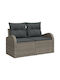 Zweisitziges Sofa Außenbereich Rattan mit Kissen 55x55x37cm