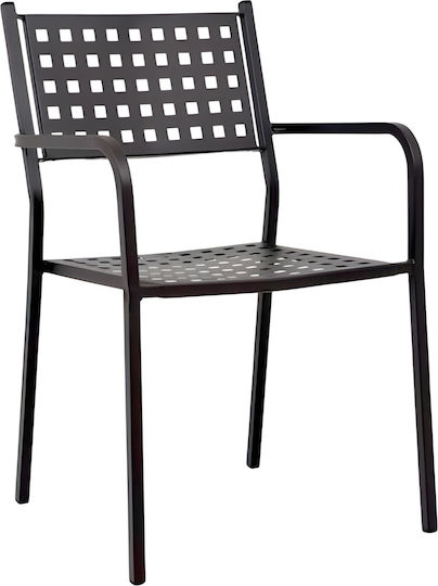 ArteLibre Gartenstühle Metallisch Montu Schwarz 54x51x84cm