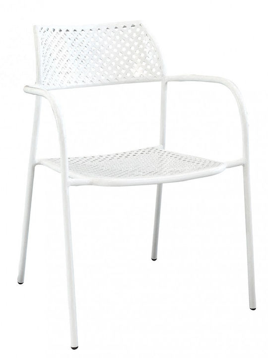 Градински Стол Метален Sobek Бял 55x57x76см