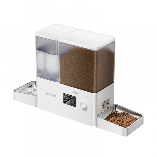 Rojeco Automatic Waterer / Fountain Made of ABS Plastic for Dog & Cat 2x 3.5l 34cm in White Color