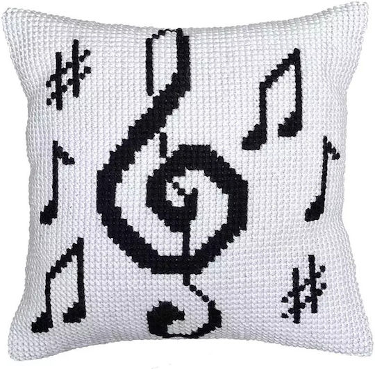 Complete Pillow Kit The Notes Smyrna Canvas Embroidery 35cm X 35cm 1pc