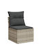 Zweisitziges Sofa Außenbereich Rattan mit Kissen 55x55x37cm