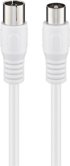 Goobay Καλώδιο Κεραίας Coax male - Coax female Λευκό 1m (58806) 1τμχ