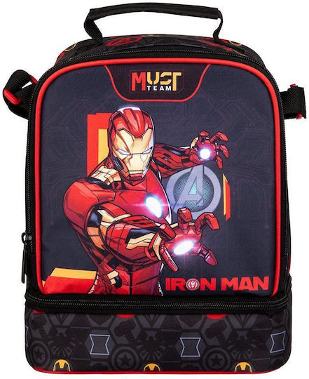 Must Team Iron Man Σχολικό Ισοθερμικό Τσαντάκι Φαγητού Ώμου 7lt Πολύχρωμο Avengers 22x16x28cm