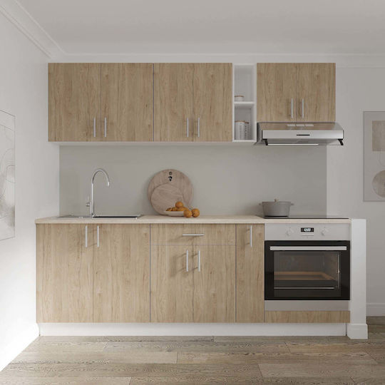 Jolly Επιδαπέδιο Ντουλάπι με Πάγκο Εργασίας Natural/white Wood 20x50x80εκ.