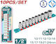 Total Căpăcei Hexagonali cu Patrat de Prindere 1/2" Set 10buc