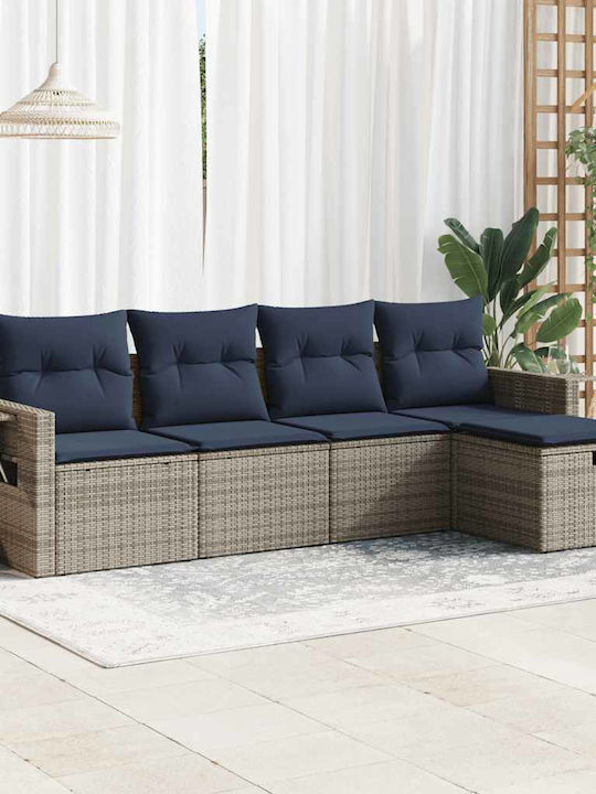 Γωνιακός Καναπές Εξωτερικού Χώρου Rattan με Μαξ...