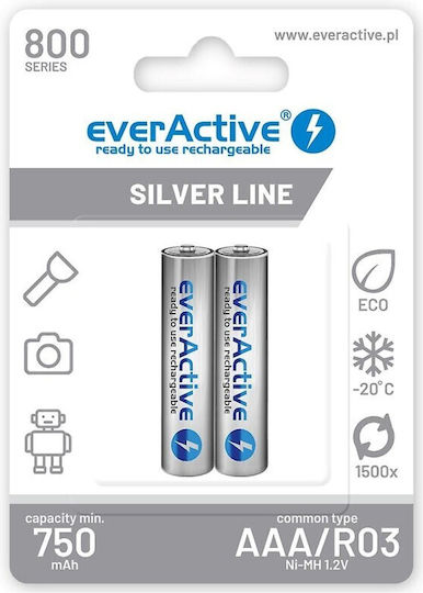 EverActive Επαναφορτιζόμενες Μπαταρίες AAA Ni-MH 800mAh 2τμχ