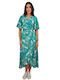 Summer Midi Dress Wrap with Ruffles Tropical Print