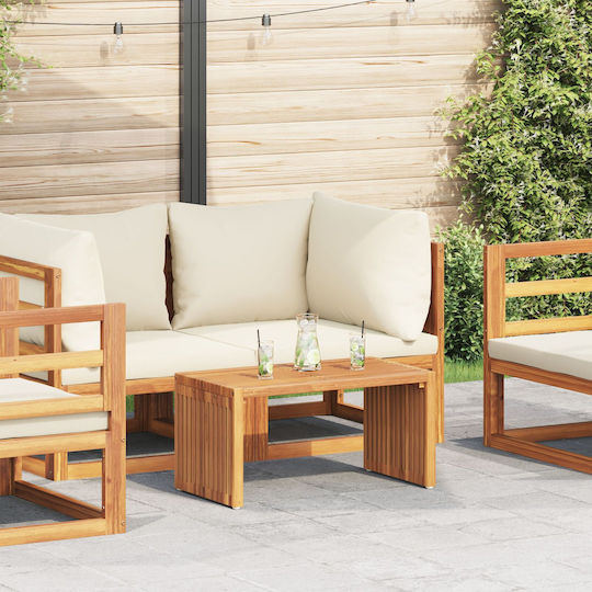 Sitting Room Table for Small Outdoor Spaces from Teak Brown 70x37.5x35.5cm