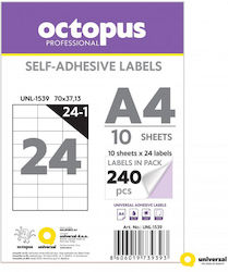 Octopus Etichete autoadezive A4 Dreptunghiulare 70x37.1mm Octopus Etichete autoadezive A4 Dreptunghiulare 70x37.1mm
