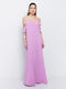 Summer Maxi Dress for Wedding Christening Drape Lilac