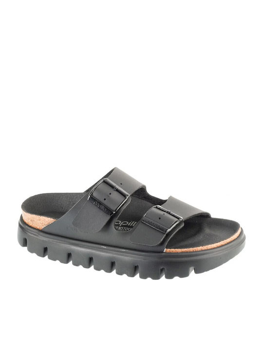 Birkenstock Arizona Chunky Sandale De Piele Negre Birkenstock Arizona Chunky Sandale De Piele Negre