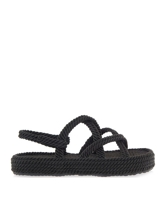 Γυναικεία Σανδάλια Flatforms Μαύρα