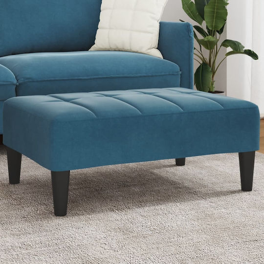 Stool Footstool Upholstered with Velvet Blue 77x55x31cm