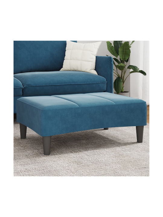 Stool Footstool Upholstered with Velvet Blue 77...