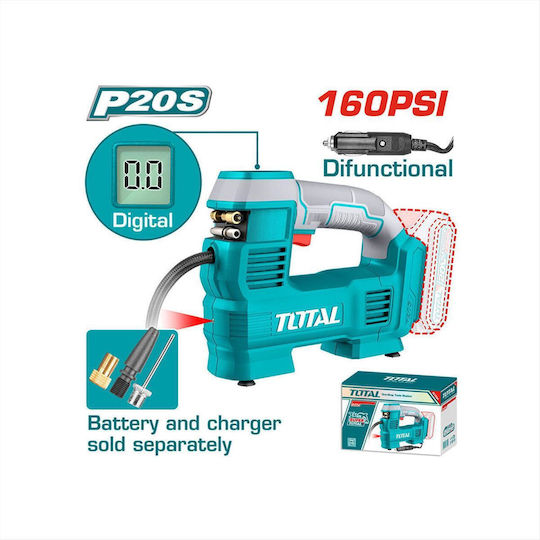 Total Car Tire Pump 160PSI with Cable 20V (Without Battery)