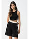 Παιδικό Crop Top Αμάνικο Black