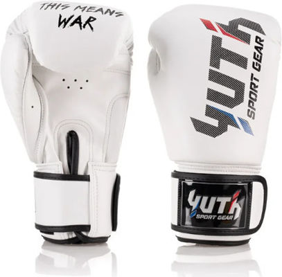 Yuth Boxing Gloves Leather for Match White