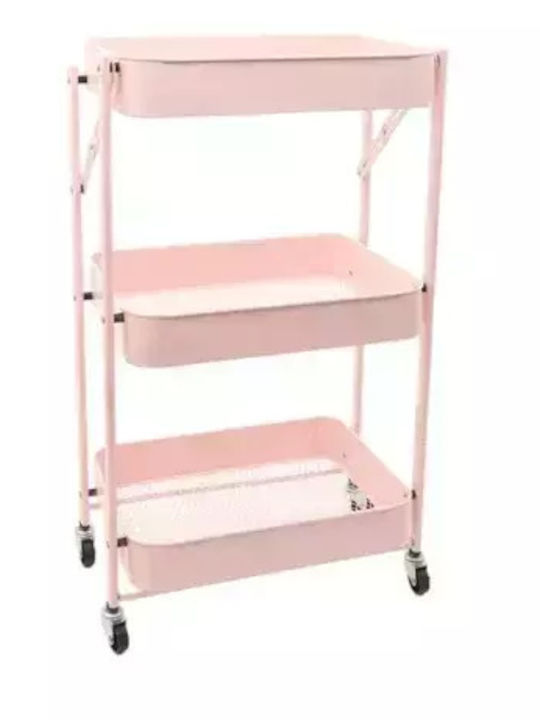 Metallisches Lebensmittelregal Mit 3 Ebenen Rosa 40x30x76cm