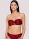 Padded Strapless Bikini with Detachable & Adjustable Straps Gold Bordeaux