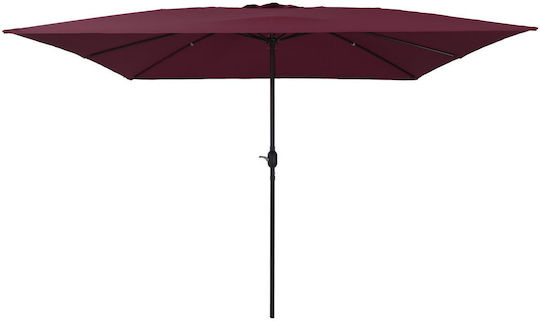 Square Aluminum Burgundy Garden & Terrace Parasol 3x3xHeight 2.48m