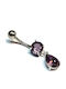 Amalfi Accessories Bauchnabel Piercing aus Stahl Silber / Lila