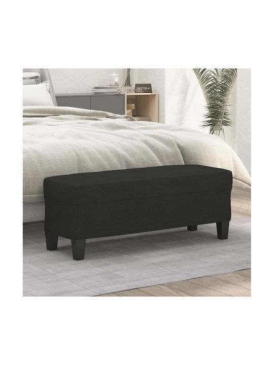 Fabric Upholstered Bench Stool Black 100x35x41cm