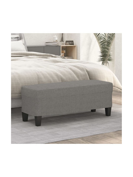 Fabric Upholstered Bench Stool Dark Gray 100x35...
