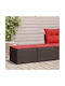 Garden Stool Cube Outdoor Rattan with Cushion Brown 2 Pieces 55x55x37cm