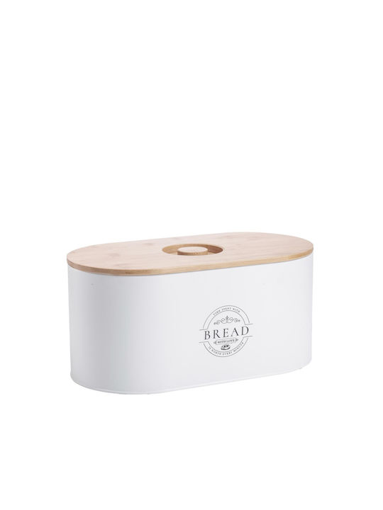 Oriana Ferelli Bread Box with Lid Metallic White