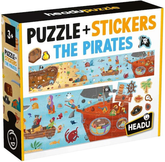 Headu Piraten-Puzzle mit über 200 wiederverwendbaren Stickern
