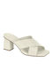 Mules with Chunky Heel in White Color