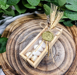 Wedding Favor Wooden Box Lavender Wax Seal