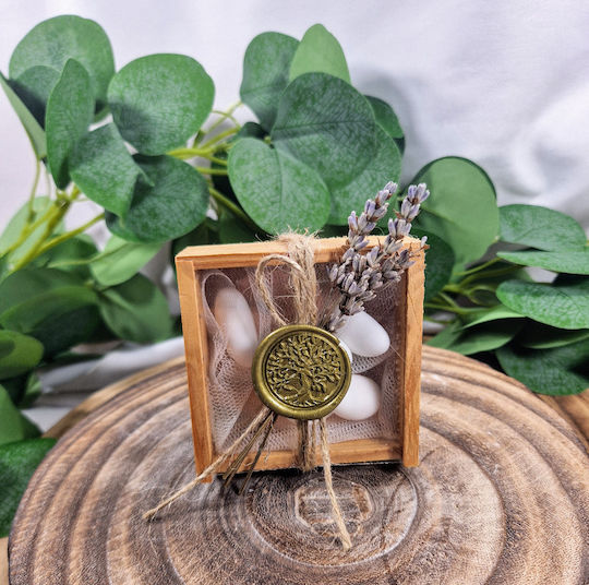 Wedding Favor Wooden Box Natural Lavender Sealing Wax