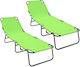 Vidaxl Klappbare Sonnenliege 2 Stk. Tragbar Grün Oxford-Gewebe 600d 56x189x87cm Grün