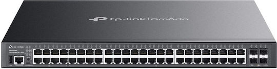 TP-LINK SG5452XMPP Managed L3 PoE++ Switch with 48 Gigabit (1Gbps) Ethernet Ports and 4 SFP Ports
