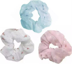 Set 3 Τεμ Scrunchie Σούρα Μαλλιών Κίτρινο Άσπρο Γαλάζιο Bode 47284