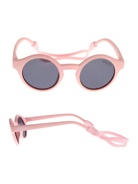 Okky Στρογγυλά Βρεφικά Γυαλιά Ηλίου με Polarized Φακό Ροζ για 1-3 Ετών