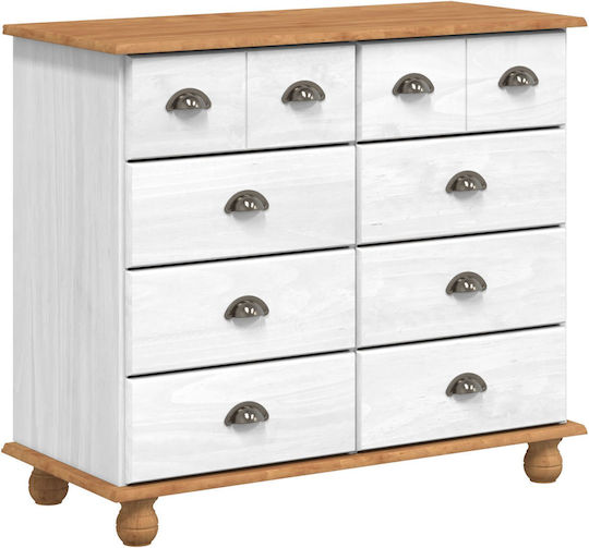 Comoda pentru Dormitor Lemnoasă Alb 91x40x79buc
